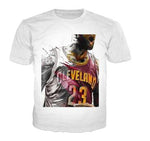 LeBron James - White T-Shirt 3D Print Clevland 23