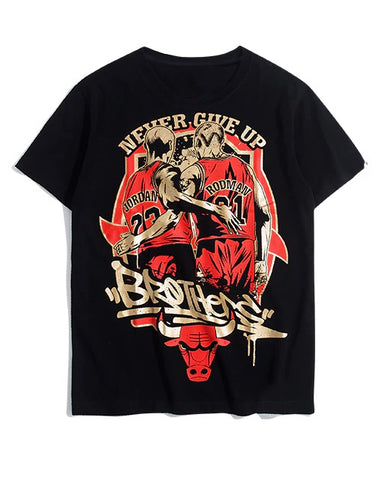 Michael Jordan - and Rodman - Black T-Shirt